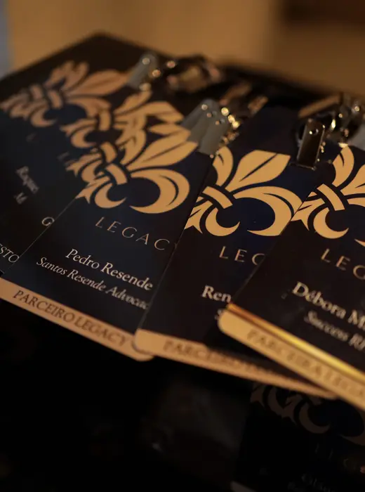Material do Legacy Club preparado para a sessão
